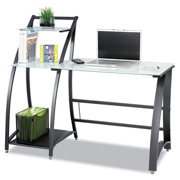 Safco® Xpressions 53 1-4" Computer Desk, 53.25" X 23.25" X 45", Frosted-black freeshipping - TVN Wholesale